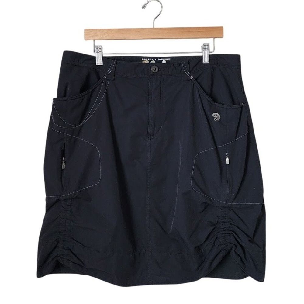 MOUNTAIN HARDWEAR Hiking Skirt Ruched Hem Multi‎ Pocket Black gorpcore 14